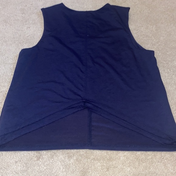 Athleta Navy V Neck Crop Top Sz Sm - Picture 4 of 5